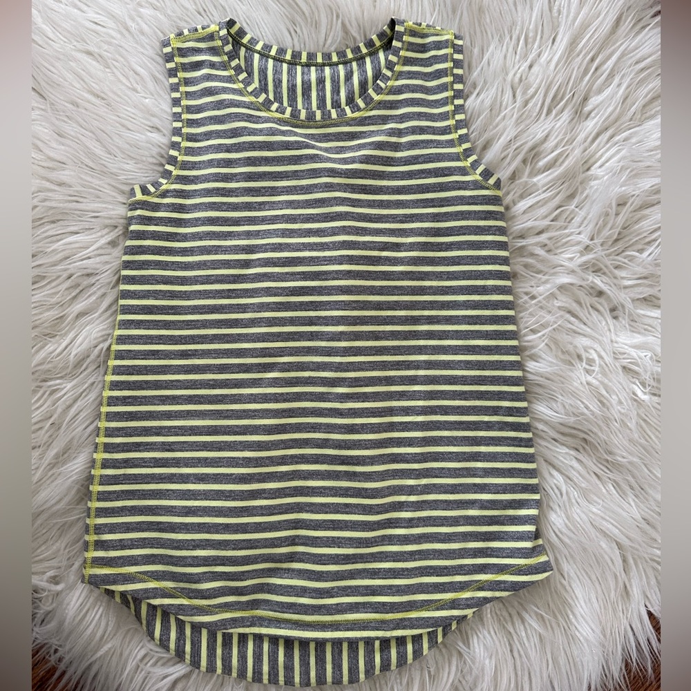 Ivivva Lululemon yellow gray tunic‎ tank top girls size 12/14